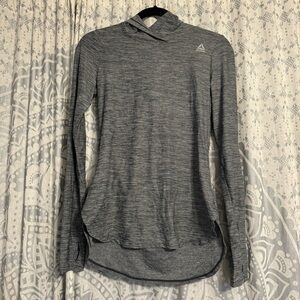 Reebok Grey Womens Light Weight Athletic Gym Hoodie Size XS